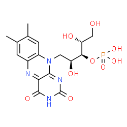 ChemSpider 2D Image | 1-Deoxy-1-(7,8-dimethyl-2,4-dioxo-3,4-dihydrobenzo[g]pteridin-10(2H)-yl)-3-O-phosphono-D-ribitol | C17H21N4O9P