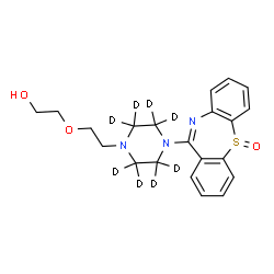 ChemSpider 2D Image | 2-{2-[4-(5-Oxidodibenzo[b,f][1,4]thiazepin-11-yl)(~2~H_8_)-1-piperazinyl]ethoxy}ethanol | C21H17D8N3O3S