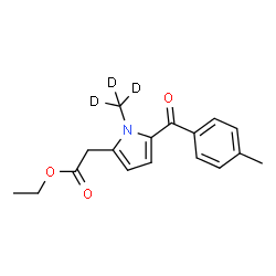 ChemSpider 2D Image | Ethyl [1-(~2~H_3_)methyl-5-(4-methylbenzoyl)-1H-pyrrol-2-yl]acetate | C17H16D3NO3