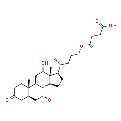 ChemSpider 2D Image | 4-{[(5alpha,7alpha,12alpha)-7,12-Dihydroxy-3-oxocholan-24-yl]oxy}-4-oxobutanoic acid | C28H44O7