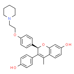 ChemSpider 2D Image | (2R)-3-(4-Hydroxyphenyl)-4-methyl-2-{4-[2-(1-piperidinyl)ethoxy]phenyl}-2H-chromen-7-ol | C29H31NO4
