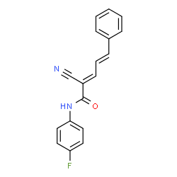 ChemSpider 2D Image | (2E,4E)-2-Cyano-N-(4-fluorophenyl)-5-phenyl-2,4-pentadienamide | C18H13FN2O