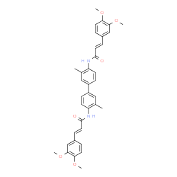 ChemSpider 2D Image | (2E,2'E)-N,N'-(3,3'-Dimethyl-4,4'-biphenyldiyl)bis[3-(3,4-dimethoxyphenyl)acrylamide] | C36H36N2O6