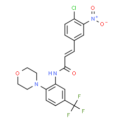 ChemSpider 2D Image | (2E)-3-(4-Chloro-3-nitrophenyl)-N-[2-(4-morpholinyl)-5-(trifluoromethyl)phenyl]acrylamide | C20H17ClF3N3O4