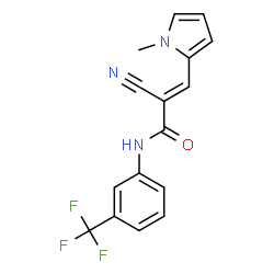 ChemSpider 2D Image | (2E)-2-Cyano-3-(1-methyl-1H-pyrrol-2-yl)-N-[3-(trifluoromethyl)phenyl]acrylamide | C16H12F3N3O