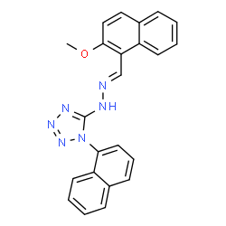 ChemSpider 2D Image | 5-{(2E)-2-[(2-Methoxy-1-naphthyl)methylene]hydrazino}-1-(1-naphthyl)-1H-tetrazole | C23H18N6O