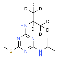 ChemSpider 2D Image | N-Isopropyl-6-(methylsulfanyl)-N'-[(~2~H_7_)-2-propanyl]-1,3,5-triazine-2,4-diamine | C10H12D7N5S