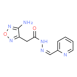 ChemSpider 2D Image | 2-(4-Amino-1,2,5-oxadiazol-3-yl)-N'-[(Z)-2-pyridinylmethylene]acetohydrazide | C10H10N6O2