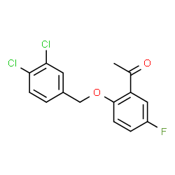 ChemSpider 2D Image | 1-{2-[(3,4-Dichlorobenzyl)oxy]-5-fluorophenyl}ethanone | C15H11Cl2FO2