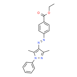 ChemSpider 2D Image | Benzoic acid, 4-(3,5-dimethyl-1-phenyl-4-pyrazolylazo)-, ethyl ester | C20H20N4O2