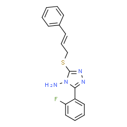 ChemSpider 2D Image | 3-(2-Fluorophenyl)-5-{[(2E)-3-phenyl-2-propen-1-yl]sulfanyl}-4H-1,2,4-triazol-4-amine | C17H15FN4S