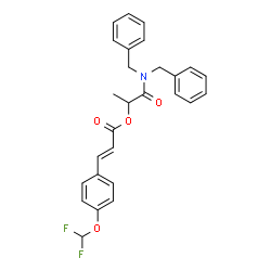 ChemSpider 2D Image | 1-(Dibenzylamino)-1-oxo-2-propanyl (2E)-3-[4-(difluoromethoxy)phenyl]acrylate | C27H25F2NO4