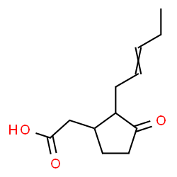 ChemSpider 2D Image | [3-Oxo-2-(2-penten-1-yl)cyclopentyl]acetic acid | C12H18O3