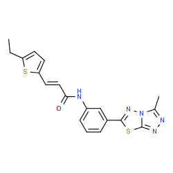ChemSpider 2D Image | (2E)-3-(5-Ethyl-2-thienyl)-N-[3-(3-methyl[1,2,4]triazolo[3,4-b][1,3,4]thiadiazol-6-yl)phenyl]acrylamide | C19H17N5OS2