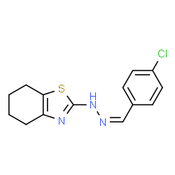 ChemSpider 2D Image | 2-[(2Z)-2-(4-Chlorobenzylidene)hydrazino]-4,5,6,7-tetrahydro-1,3-benzothiazole | C14H14ClN3S