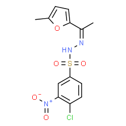 ChemSpider 2D Image | 4-Chloro-N'-[(1Z)-1-(5-methyl-2-furyl)ethylidene]-3-nitrobenzenesulfonohydrazide | C13H12ClN3O5S