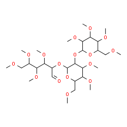 ChemSpider 2D Image | 3,4,5,6-Tetra-O-methyl-2-O-[3,4,6-tri-O-methyl-2-O-(2,3,4,6-tetra-O-methylhexopyranosyl)hexopyranosyl]hexose | C29H54O16