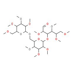 ChemSpider 2D Image | 2,4,5,6-Tetra-O-methyl-3-O-[2,3,4-tri-O-methyl-6-O-(2,3,4,6-tetra-O-methylhexopyranosyl)hexopyranosyl]hexose | C29H54O16