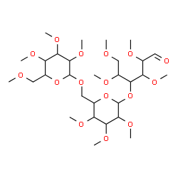 ChemSpider 2D Image | 2,3,5,6-Tetra-O-methyl-4-O-[2,3,4-tri-O-methyl-6-O-(2,3,4,6-tetra-O-methylhexopyranosyl)hexopyranosyl]hexose | C29H54O16
