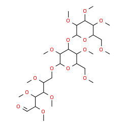 ChemSpider 2D Image | 2,3,4,5-Tetra-O-methyl-6-O-[2,4,6-tri-O-methyl-3-O-(2,3,4,6-tetra-O-methylhexopyranosyl)hexopyranosyl]hexose | C29H54O16