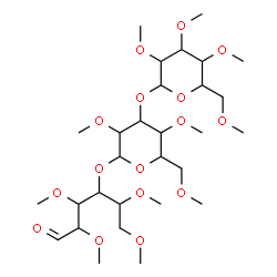 ChemSpider 2D Image | 2,3,5,6-Tetra-O-methyl-4-O-[2,4,6-tri-O-methyl-3-O-(2,3,4,6-tetra-O-methylhexopyranosyl)hexopyranosyl]hexose | C29H54O16