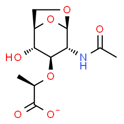 ChemSpider 2D Image | 1,6-anhydro-N-acetyl-beta-muramate | C11H16NO7