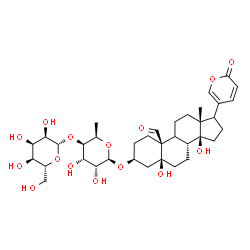 ChemSpider 2D Image | (3beta,5beta,9xi,17xi)-3-{[4-O-(beta-D-Allopyranosyl)-6-deoxy-beta-D-gulopyranosyl]oxy}-5,14-dihydroxy-19-oxobufa-20,22-dienolide | C36H52O15