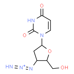 ChemSpider 2D Image | 1-[2,3-Dideoxy-3-(1,2-triazadien-2-ium-1-yl)pentofuranosyl]-2,4(1H,3H)-pyrimidinedione | C9H12N5O4