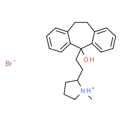 ChemSpider 2D Image | 2-[2-(5-Hydroxy-10,11-dihydro-5H-dibenzo[a,d][7]annulen-5-yl)ethyl]-1-methylpyrrolidinium bromide | C22H28BrNO