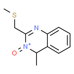 ChemSpider 2D Image | 4-Methyl-2-[(methylsulfanyl)methyl]-3-oxo-3,4-dihydroquinazolin-3-ium | C11H13N2OS