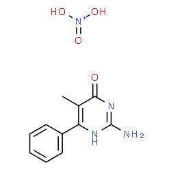 ChemSpider 2D Image | 2-amino-5-methyl-6-phenyl-1H-pyrimidin-4-one; dihydroxy-oxo-ammonium | C11H13N4O4