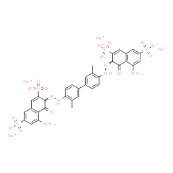 ChemSpider 2D Image | Tetrasodium 3,3'-[(3,3'-dimethyl-4,4'-biphenyldiyl)di-2-hydrazinyl-1-ylidene]bis(5-amino-4-oxo-3,4-dihydro-2,7-naphthalenedisulfonate) | C34H24N6Na4O14S4