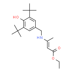 ChemSpider 2D Image | Ethyl (2E)-3-[(3,5-di-tert-butyl-4-hydroxybenzyl)amino]but-2-enoate | C21H33NO3