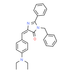 ChemSpider 2D Image | (5E)-3-Benzyl-5-[4-(diethylamino)benzylidene]-2-phenyl-3,5-dihydro-4H-imidazol-4-one | C27H27N3O