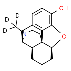 ChemSpider 2D Image | (5alpha)-17-(~2~H_3_)Methyl-4,5-epoxymorphinan-3-ol | C17H18D3NO2