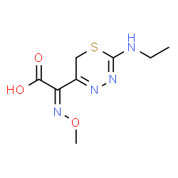 ChemSpider 2D Image | (2E)-[2-(Ethylamino)-6H-1,3,4-thiadiazin-5-yl](methoxyimino)acetic acid | C8H12N4O3S