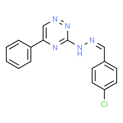 ChemSpider 2D Image | 3-[(2Z)-2-(4-Chlorobenzylidene)hydrazino]-5-phenyl-1,2,4-triazine | C16H12ClN5