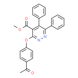 ChemSpider 2D Image | Methyl 3-(4-acetylphenoxy)-5,6-diphenyl-4-pyridazinecarboxylate | C26H20N2O4