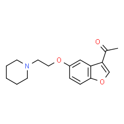 ChemSpider 2D Image | 1-(5-[2-(1-Piperidinyl)ethoxy]-1-benzofuran-3-yl)ethanone | C17H21NO3