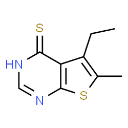 ChemSpider 2D Image | 5-Ethyl-6-methylthieno[2,3-d]pyrimidine-4(3H)-thione | C9H10N2S2