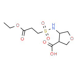 ChemSpider 2D Image | 4-{[(3-Ethoxy-3-oxopropyl)sulfonyl]amino}tetrahydro-3-furancarboxylic acid | C10H17NO7S