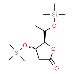 ChemSpider 2D Image | (4S,5R)-4-[(Trimethylsilyl)oxy]-5-{(1R)-1-[(trimethylsilyl)oxy]ethyl}dihydro-2(3H)-furanone | C12H26O4Si2