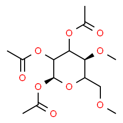 ChemSpider 2D Image | 1,2,3-Tri-O-acetyl-4,6-di-O-methyl-alpha-L-glycero-hexopyranose | C14H22O9