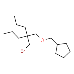 ChemSpider 2D Image | ({[2-(Bromomethyl)-2-propylpentyl]oxy}methyl)cyclopentane | C15H29BrO