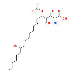 ChemSpider 2D Image | (6E)-5-Acetoxy-2-amino-3,4,14-trihydroxy-6-icosenoic acid | C22H41NO7