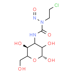 ChemSpider 2D Image | 3-{[(2-Chloroethyl)(nitroso)carbamoyl]amino}-3-deoxy-beta-D-glycero-hexopyranose | C9H16ClN3O7
