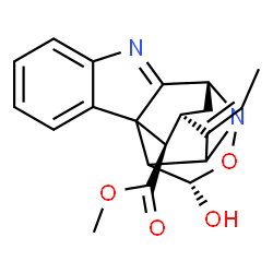 ChemSpider 2D Image | Methyl (10R,12R,13E,17S,19R)-13-ethylidene-17-hydroxy-16-oxa-8,15-diazahexacyclo[10.6.1.0~1,9~.0~2,7~.0~10,15~.0~14,18~]nonadeca-2,4,6,8-tetraene-19-carboxylate | C20H20N2O4