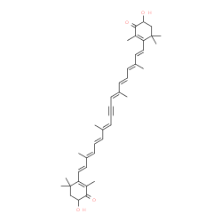 ChemSpider 2D Image | 3,3'-Dihydroxy-15,15'-didehydro-beta,beta-carotene-4,4'-dione | C40H50O4