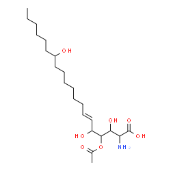 ChemSpider 2D Image | (6E)-4-Acetoxy-2-amino-3,5,14-trihydroxy-6-icosenoic acid | C22H41NO7