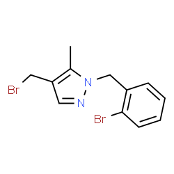 ChemSpider 2D Image | 1-(2-Bromobenzyl)-4-(bromomethyl)-5-methyl-1H-pyrazole | C12H12Br2N2